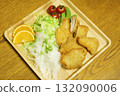 Pork cutlet and vegetable salad lunch set, meal in retro restaurant 132090006