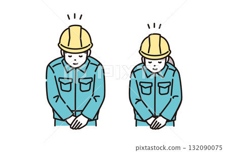 工人、承包商,鞠躬,問候 工人、承包商,鞠躬,問候 132090075