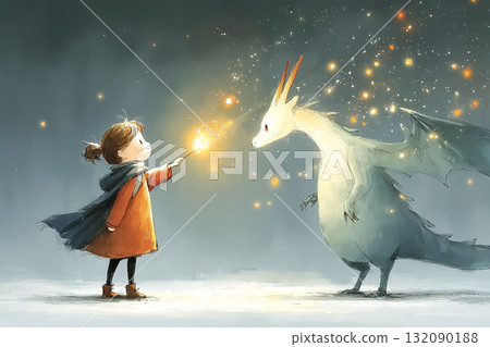 Miyu Series: A scene of a witch and a dragon fairy dancing happily 132090188