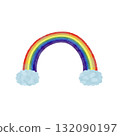 水彩彩虹插圖 132090197