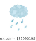 雨雲的水彩插圖 132090198