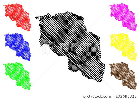 Chari-Baguirmi Region (Regions of Chad, Republic of Chad) map vector illustration, scribble sketch Chari Baguirmi map 132090323