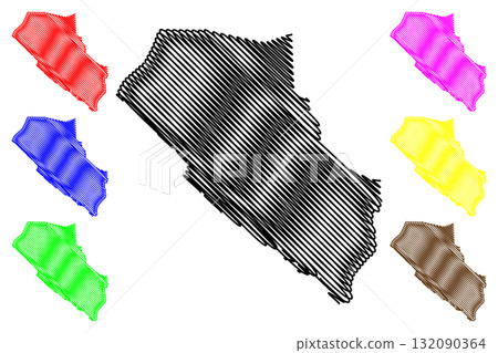 Mayo-Kebbi Ouest Region (Regions of Chad, Republic of Chad) map vector illustration, scribble sketch Mayo-Kebbi Ouest map 132090364