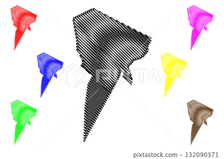 Tibesti Region (Regions of Chad, Republic of Chad) map vector illustration, scribble sketch Tibesti map Tibesti Region (Regions of Chad, Republic of Chad) map vector illustration, scribble sketch Tibesti map 132090371