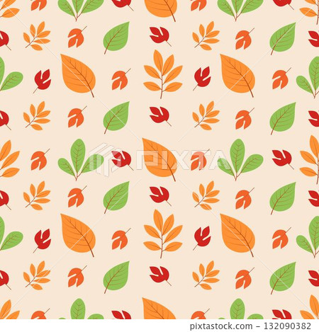 Seamless pattern with autumn leaves. - Stock Illustration [132090382 ...