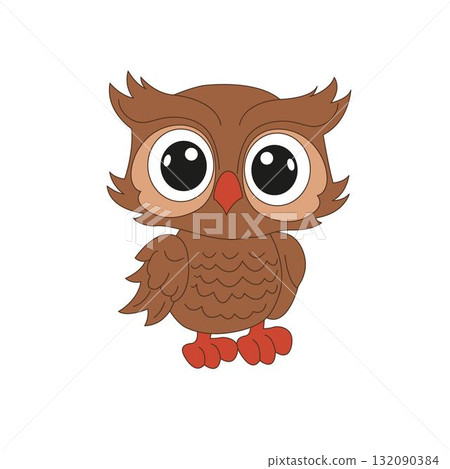 Cute cartoon owl bird. 132090384