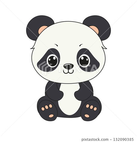 Cute cartoon baby panda bear. Cute cartoon baby panda bear. 132090385