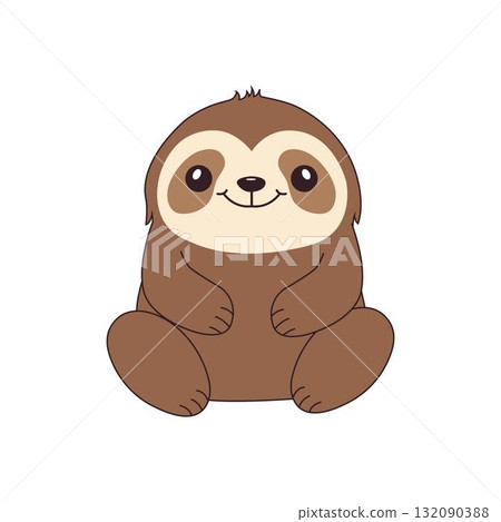 Cute cartoon sloth. 132090388