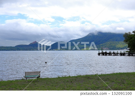 View of Lake Toya from Nakajima in Toyako Town, Hokkaido 132091100