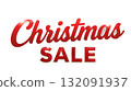 Christmas Sale logo in red for winter sales (transparent background) 132091937