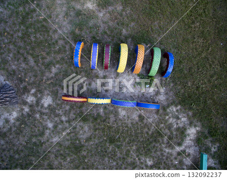 children playground, view from above children playground, view from above 132092237