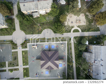 children playground, view from above children playground, view from above 132092274