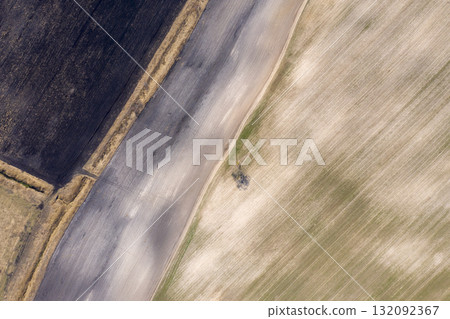 farm field, agriculture, view from above 132092367