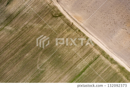 farm field, agriculture, view from above farm field, agriculture, view from above 132092373