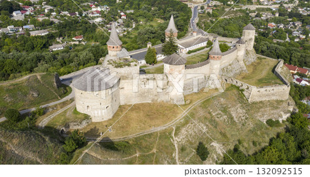 shot of the old castle, view from above 132092515