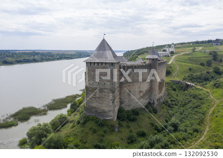 shot of the old castle, view from above 132092530