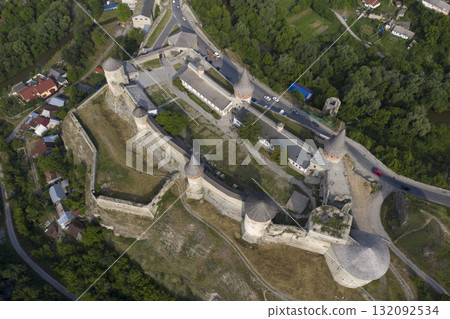 shot of the old castle, view from above 132092534