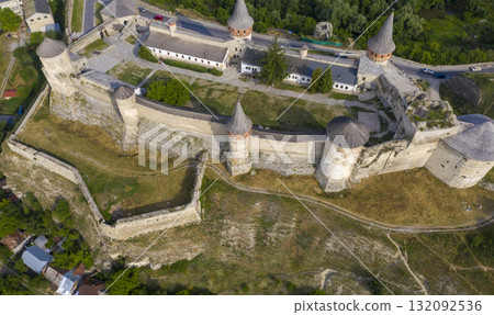 shot of the old castle, view from above 132092536