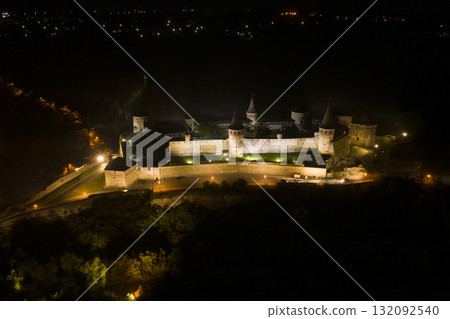 shot of the old castle, view from above shot of the old castle, view from above 132092540