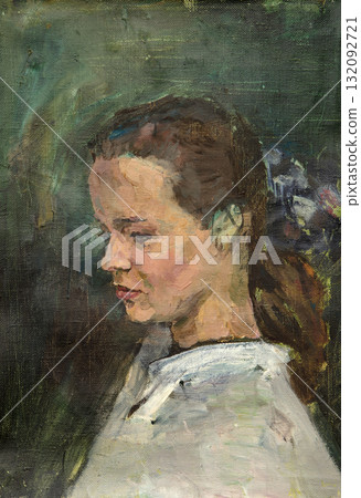 oil painting, portrait, handmade drawing oil painting, portrait, handmade drawing 132092721