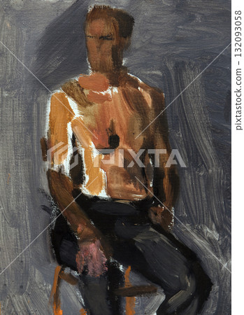 oil painting, portrait, handmade drawing oil painting, portrait, handmade drawing 132093058