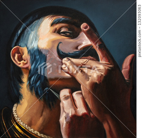 oil painting, portrait, handmade drawing 132093063