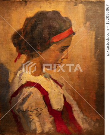 oil painting, portrait, handmade drawing oil painting, portrait, handmade drawing 132093067