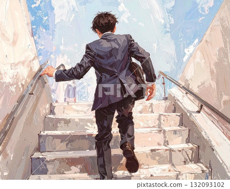 男子爬樓梯 男子爬樓梯 132093102