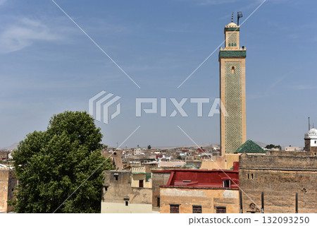 Tower of Al-Hamra Mosque in Fez medina, Morocco Tower of Al-Hamra Mosque in Fez medina, Morocco 132093250