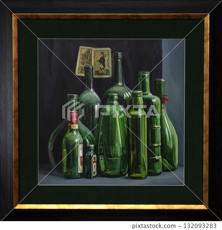 still life, oil painting, handmade drawing 132093283