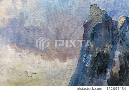 landscape, oil painting, handmade drawing landscape, oil painting, handmade drawing 132093484