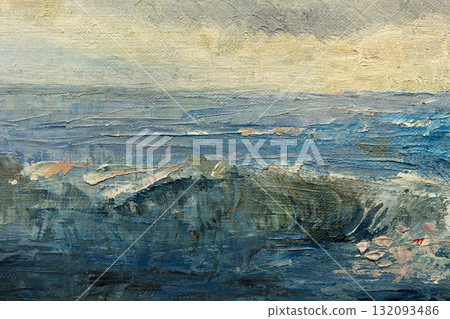 landscape, oil painting, handmade drawing 132093486