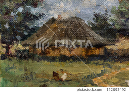 landscape, oil painting, handmade drawing landscape, oil painting, handmade drawing 132093492