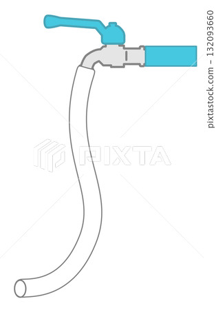 A hose connected to a faucet 132093660