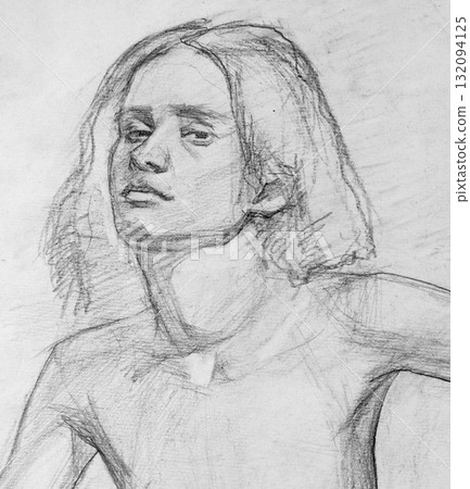 pencil drawing illustration, portrait, sketch pencil drawing illustration, portrait, sketch 132094125