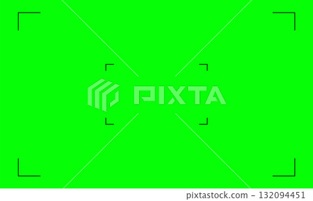 Green Screen with Camera Focus Overlay VFX Motion Tracking Markers. 132094451