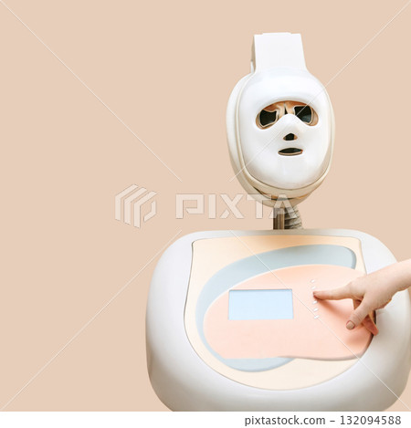 Advanced skin care device with robotic face mask and touch interface for modern Advanced skin care device with robotic face mask and touch interface for modern 132094588
