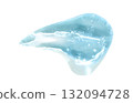 Close-up of a transparent aqua gel with air bubbles on white background 132094728