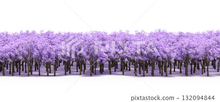 forest line with shadows under the trees, isolated on transparent background, 3D illustration, cg render forest line with shadows under the trees, isolated on transparent background, 3D illustration, cg render 132094844