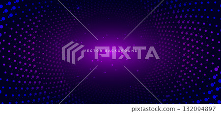 Lighting purple futuristic digital technology background with dotted glowing radiant. 132094897