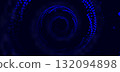 Technology futuristics particles spiral background with glowing lighting effect on dark background. 132094898