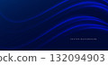 Abstract modern geometric blue glowing curve lines on dark blue background 132094903
