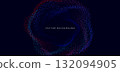 Particle multicolor glowing on dark background. Futuristic technology data communication science concept. 132094905