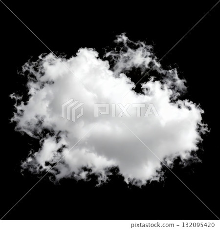 Single white cloud over black background Single white cloud over black background 132095420