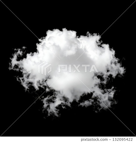Single white cloud over black background 132095422