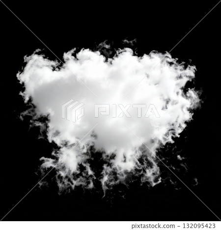 Single white cloud over black background 132095423