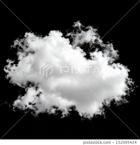 Single white cloud over black background 132095424