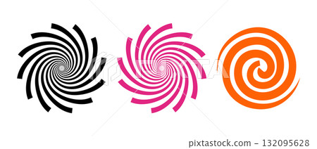 Flat spiral circle design on isolated white background. 132095628
