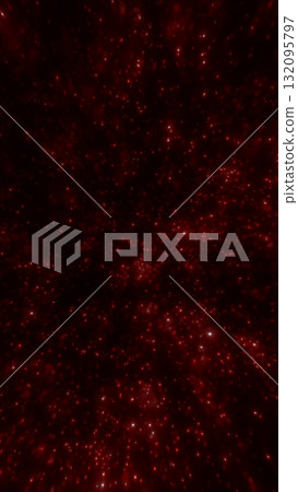 Dense field of glowing red stars forming a cosmic background 132095797