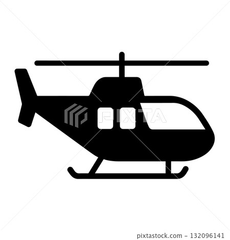 Aviation Helicopter Silhouette Icon Black Flat Vector Design Aviation Helicopter Silhouette Icon Black Flat Vector Design 132096141